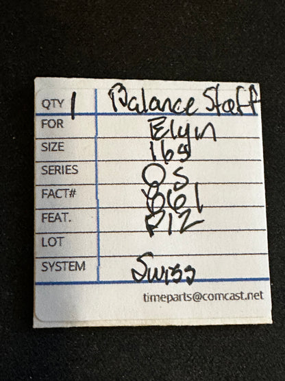 Swiss Made Balance Staff for Elgin 16s OS, P12, No. 861 - New