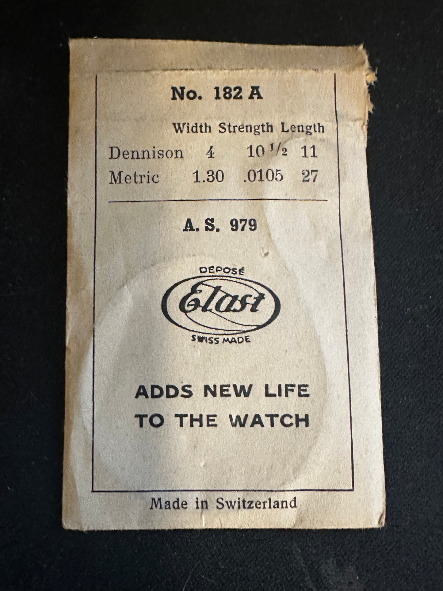 Elast Mainspring No. 182A for AS caliber 979 - Steel
