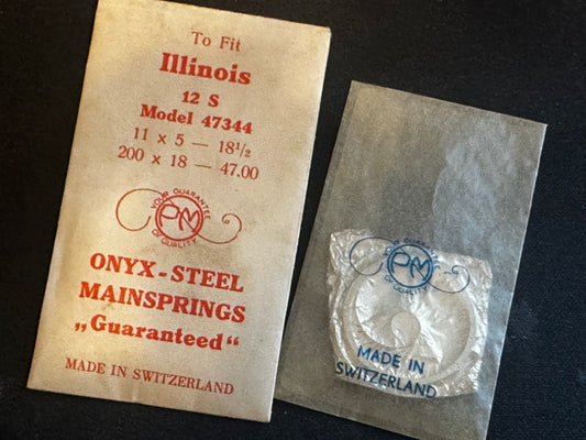 PM Mainspring for Illinois 12s No. 47344 - ONYX Steel