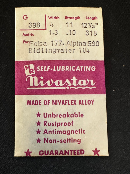 HR Nivastar Mainspring G398 for Felsa 177, Alpina 590, Bidlingmaier 104 - Alloy