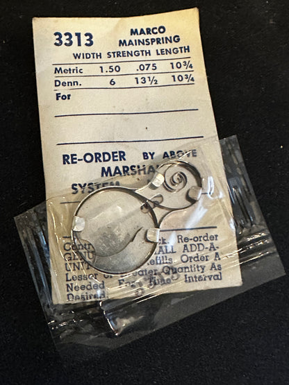Marco Mainspring #3313 for Wittnauer caliber 8T, 33, 34, 42 - Steel
