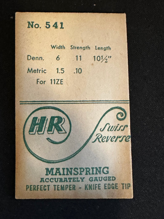HR Mainspring No. 541 for Bulova caliber 11ZE - Steel