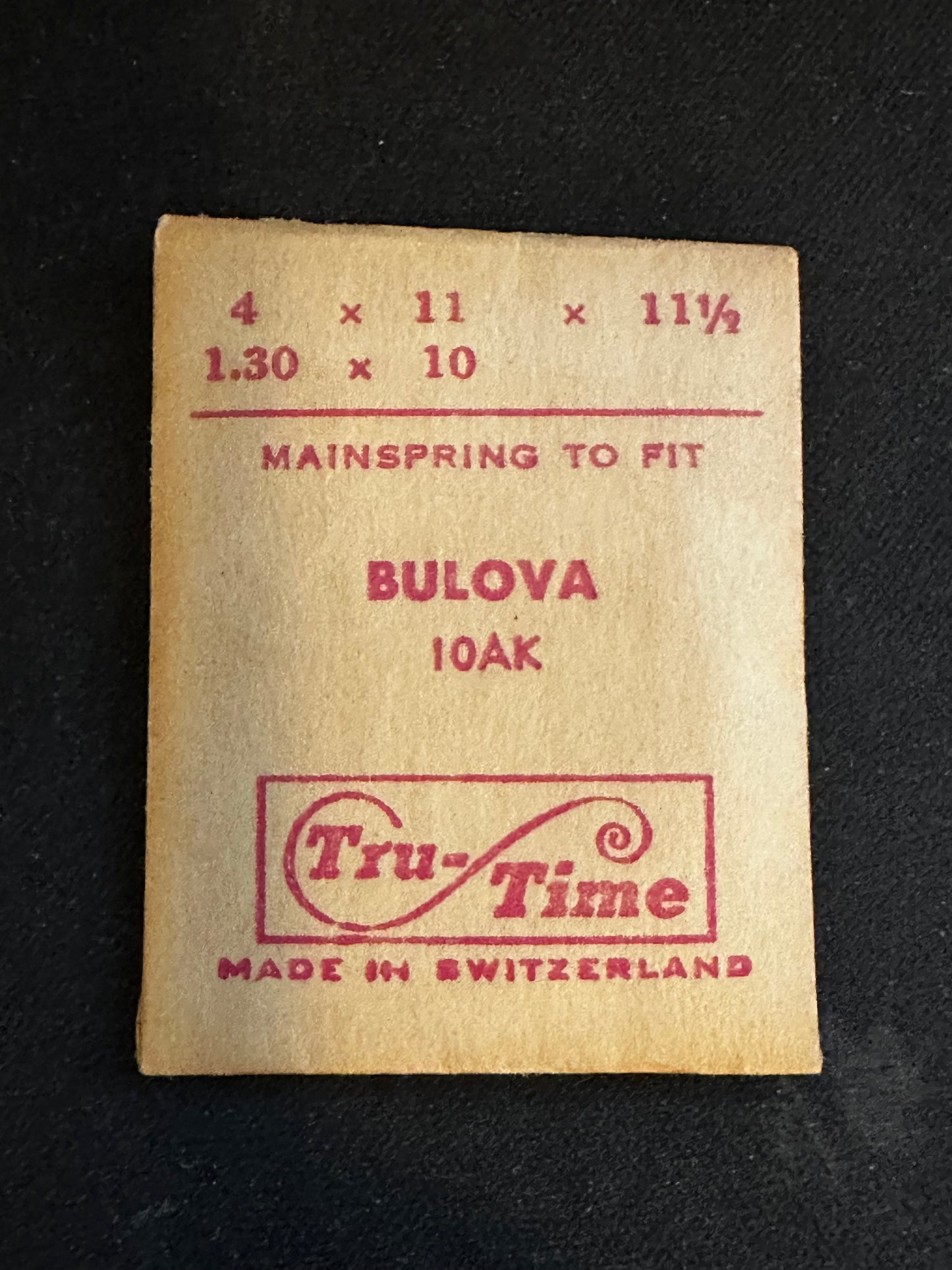 Tru-Time Mainspring for Bulova caliber 10AK - Steel