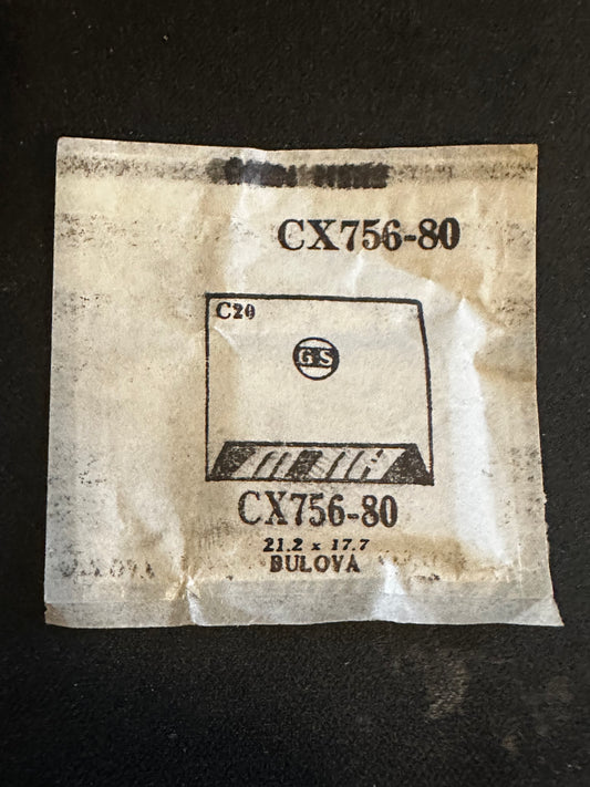 GS CX756-80 Fancy Cylinder Wrist Watch Crystal for BULOVA - 21.2 x 17.7 mm - New