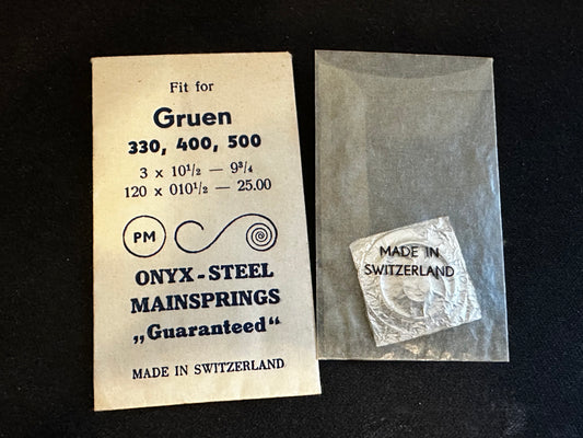 PM Mainspring for Gruen caliber 330, 400, 500 - ONYX Steel
