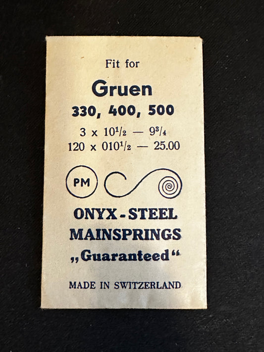 PM Mainspring for Gruen caliber 330, 400, 500 - ONYX Steel