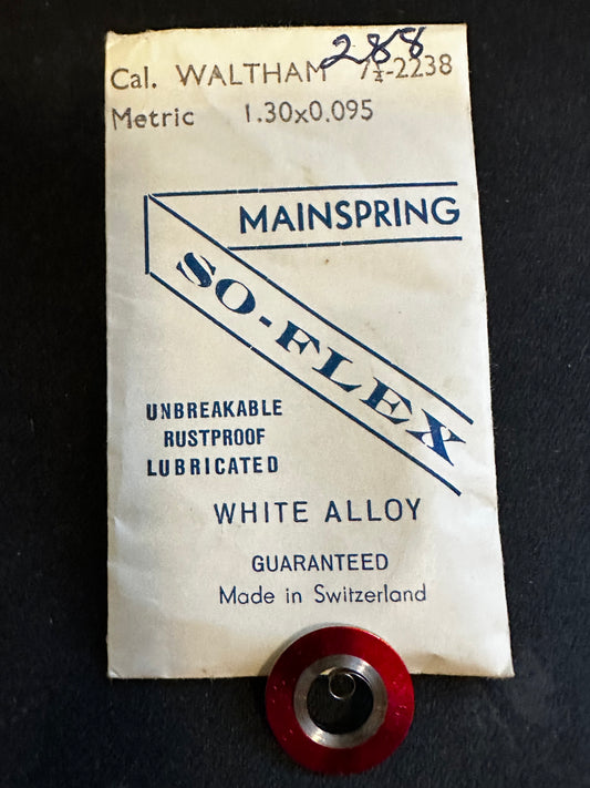 SO-FLEX Unbreakable Mainspring for Waltham 7¼ ligne No. 2238 - Alloy