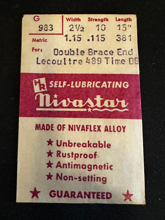 HR Nivastar Mainspring G983 for LeCoultre Memovox caliber 489 TIME side - Alloy