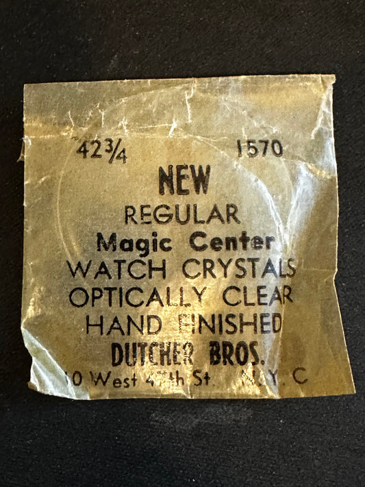 Dutcher Bros 42¾ Pocket Watch Crystal 39.88mm (1.570") - New