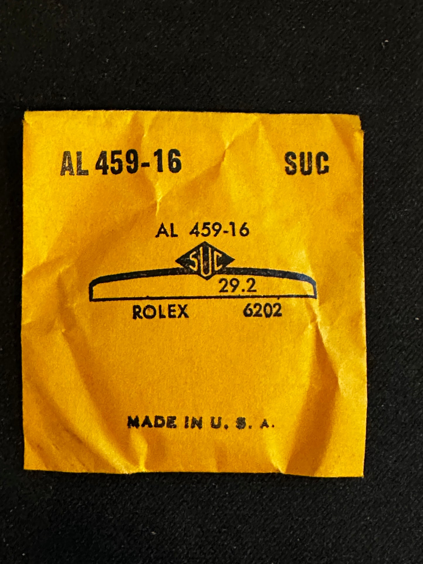 SUC AL 459-16 Wrist Watch Crystal 29.2mm for ROLEX case # 6202 - New