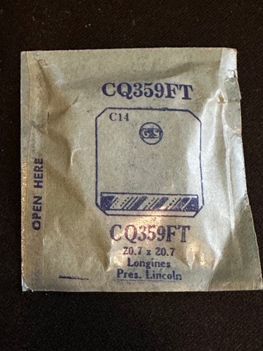GS CQ359FT Flexo Wrist Watch Crystal for LONGINES Pres. Lincoln - 20.7 x 20.7 mm - New