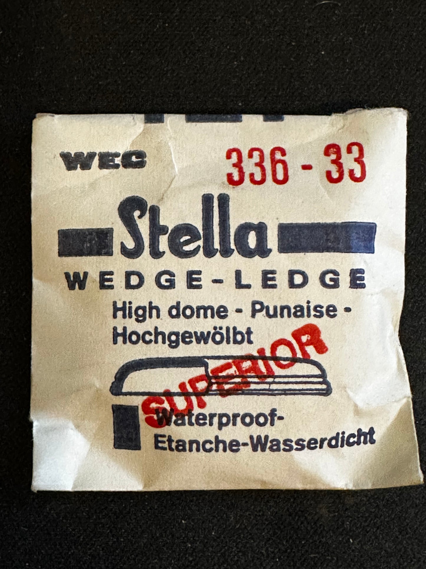 Stella WEC Superior Wedge-Ledge High Dome Wrist Watch Crystal sizes 18 thru 35