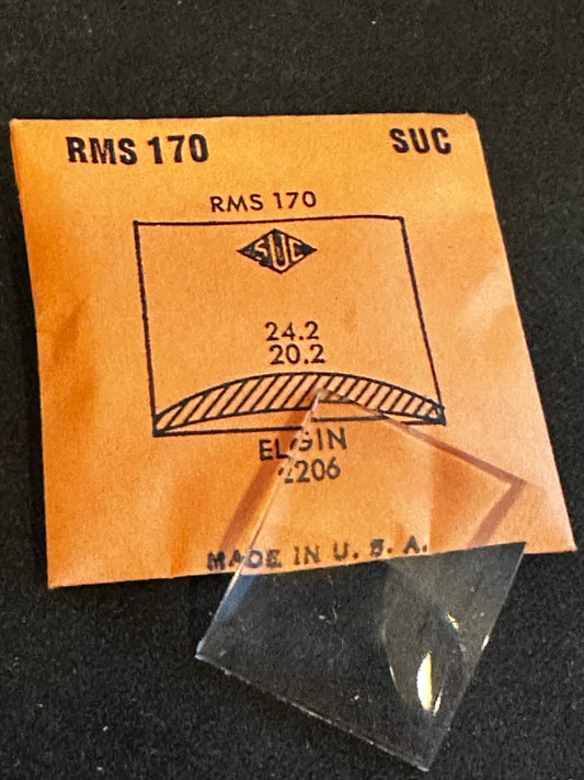 SUC Rocket Crystal RMS 170 for ELGIN case #2206 - 24.2 x 20.2mm - New