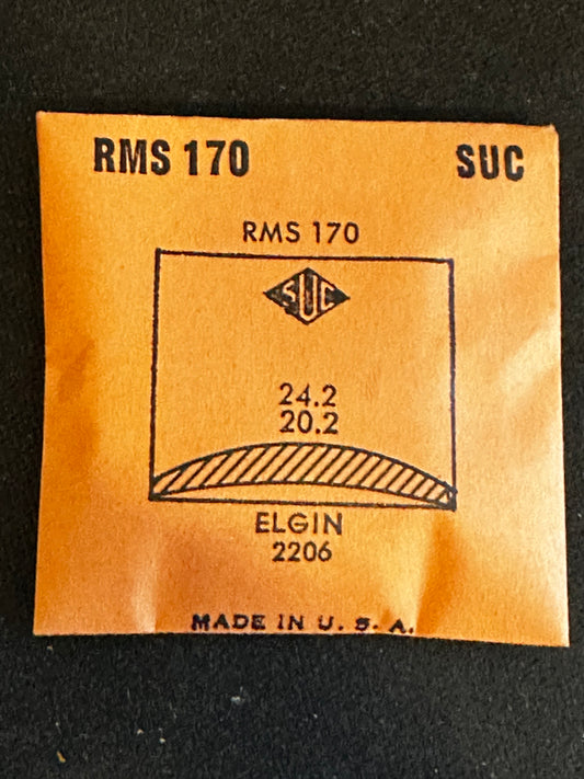 SUC Rocket Crystal RMS 170 for ELGIN case #2206 - 24.2 x 20.2mm - New