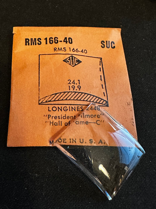 SUC Rocket Crystal RMS 166-40 for LONGINES President Filmore & Hall of Fame C - 24.1 x 19.9mm - New