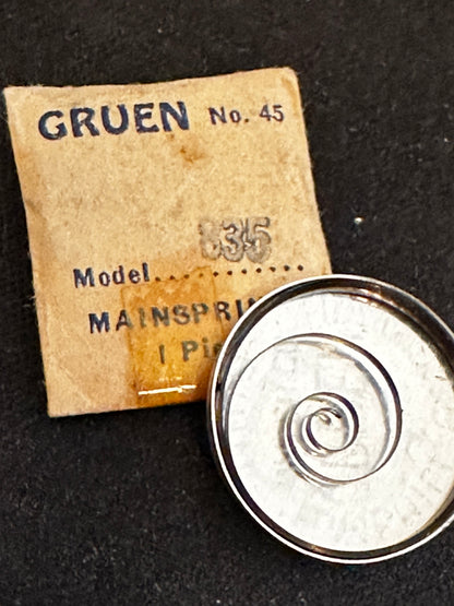 Gruen Factory Mainspring for Gruen caliber 835 - Steel
