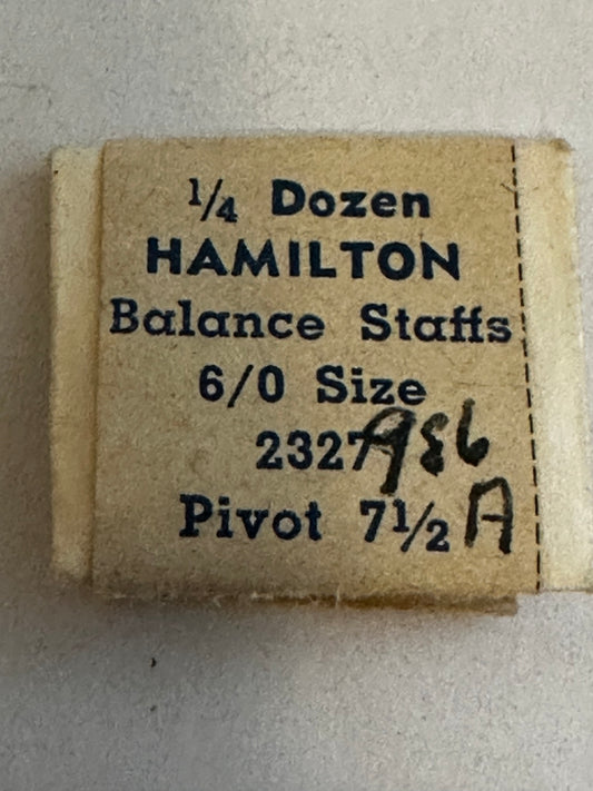 TWO Hamilton Factory Balance Staffs for 6/0s Grade 986 - New