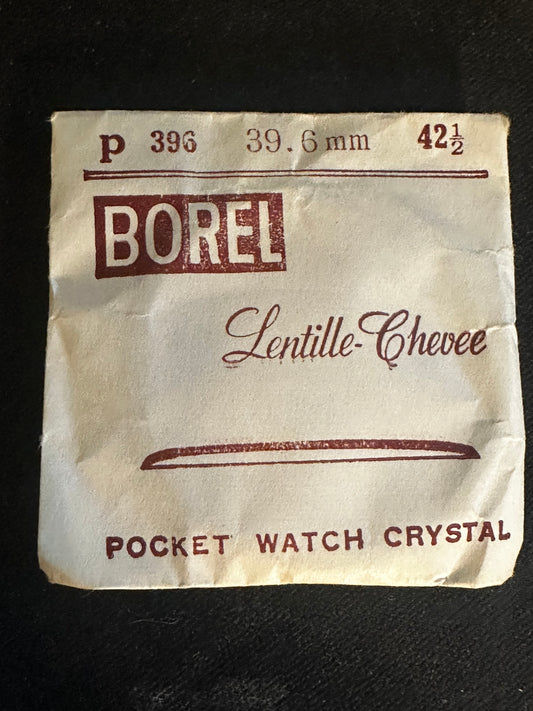 Borel P 396 - 42½ Lentille - Chevee 39.6mm Acrylic Pocket Watch Crystal - New
