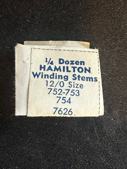 Hamilton Factory Stems / Winding Arbors (3) for 12/0s Hamilton No. 7626