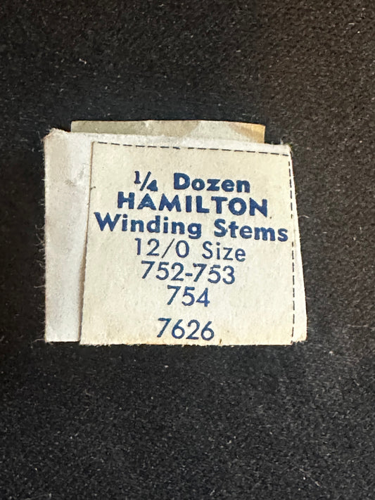 Hamilton Factory Stems / Winding Arbors (3) for 12/0s Hamilton No. 7626
