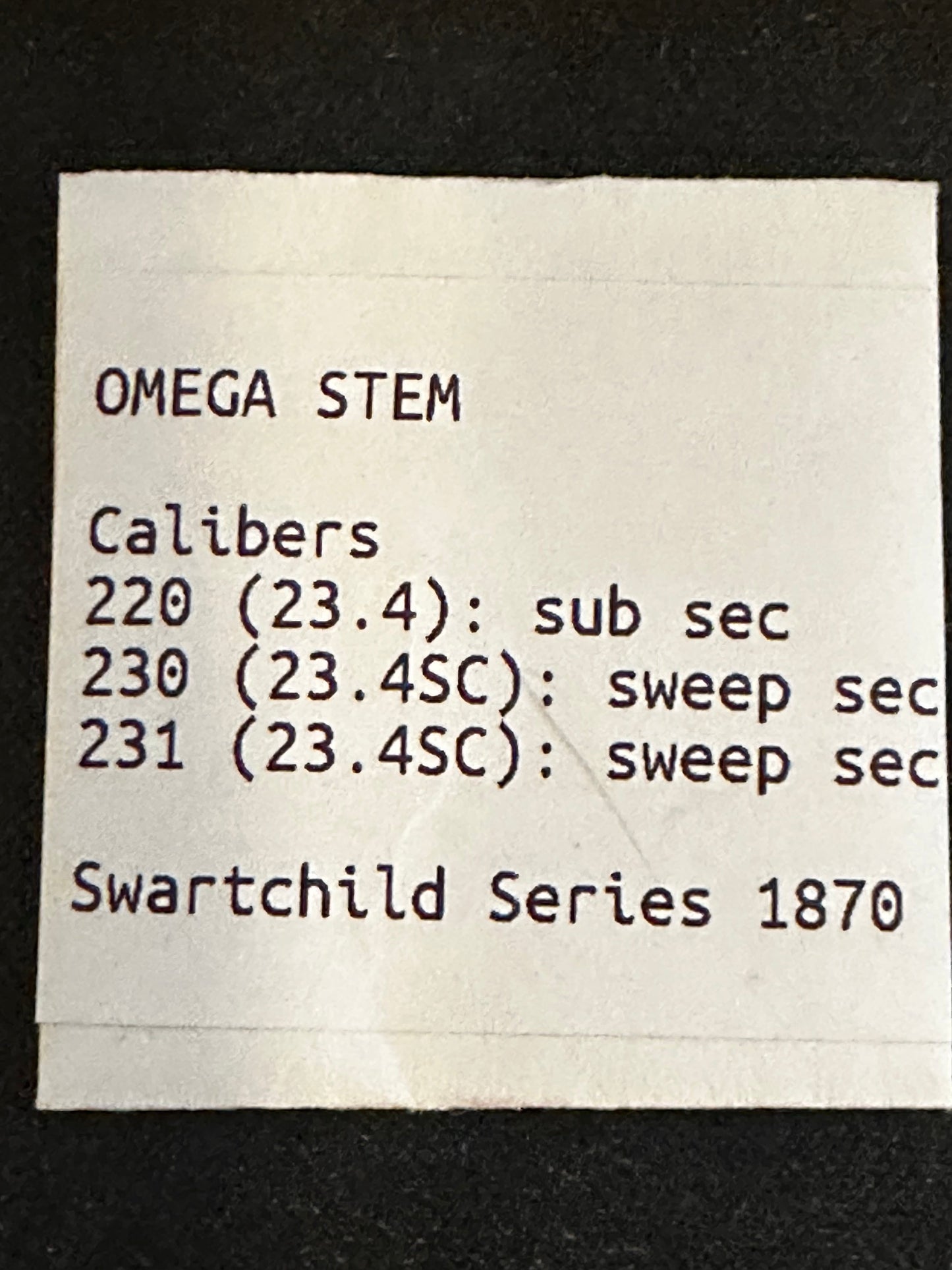 Stem for Omega caliber 220, 230, 231 movements