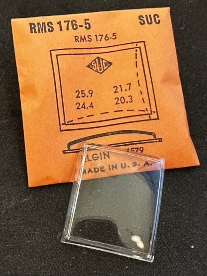 SUC Rocket Crystal RMS 175-5 for ELGIN case #7579 - 25.9 x 24.4mm - New