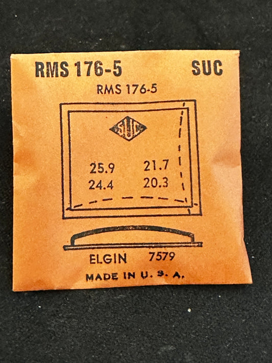 SUC Rocket Crystal RMS 175-5 for ELGIN case #7579 - 25.9 x 24.4mm - New