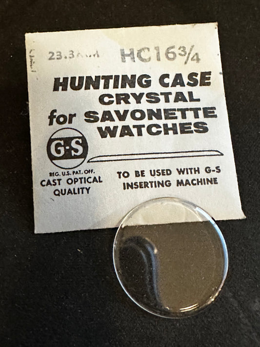 GS HC 16¾ Hunting Case Pocket Watch Crystal 23.3mm - New
