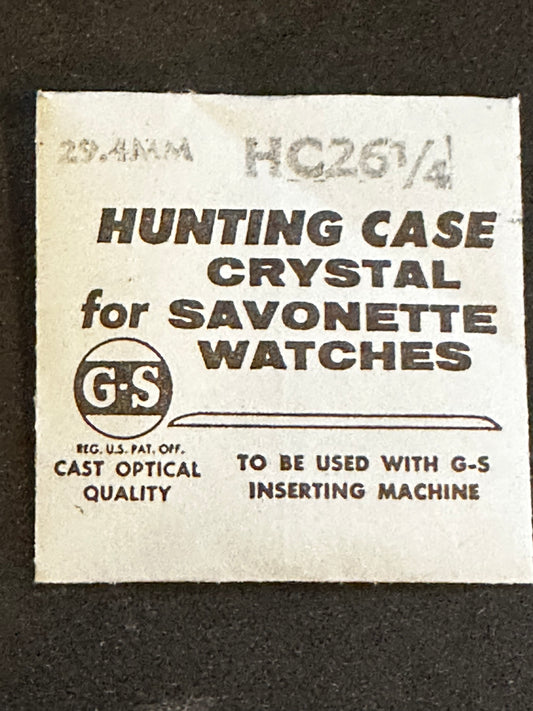 GS HC 26¼ Hunting Case Pocket Watch Crystal 29.4mm - New