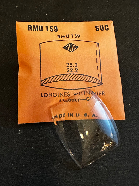 SUC Rocket Crystal RMU 159 for LONGINES WITTNAUER Leader G - 25.2 x 22.2mm - New