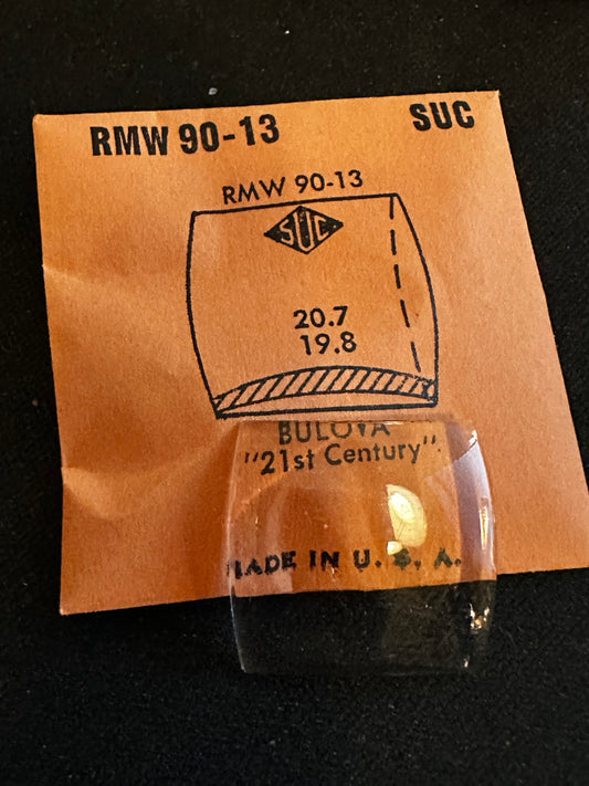 SUC Rocket Crystal RMW 90-13 for BULOVA 21st Century - 20.7 x 19.8mm - New