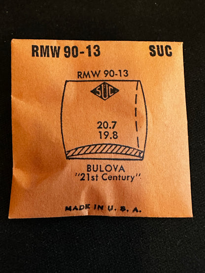 SUC Rocket Crystal RMW 90-13 for BULOVA 21st Century - 20.7 x 19.8mm - New