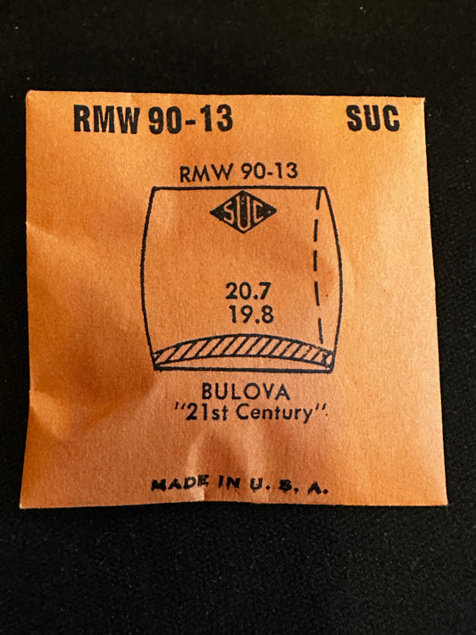 SUC Rocket Crystal RMW 90-13 for BULOVA 21st Century - 20.7 x 19.8mm - New