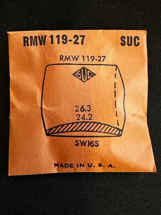 SUC Rocket Crystal RMW 119-27 for SWISS watches - 26.3 x 24.2mm - New
