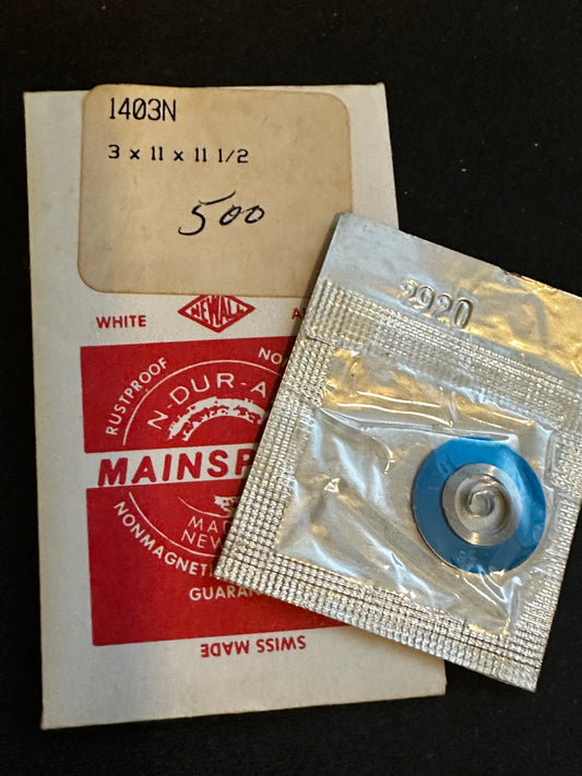Newall Mainspring 1403N for Bulova 6AE, 6AF, Uwersi 57/10, Font 332, Peseux 180, 320 - Alloy