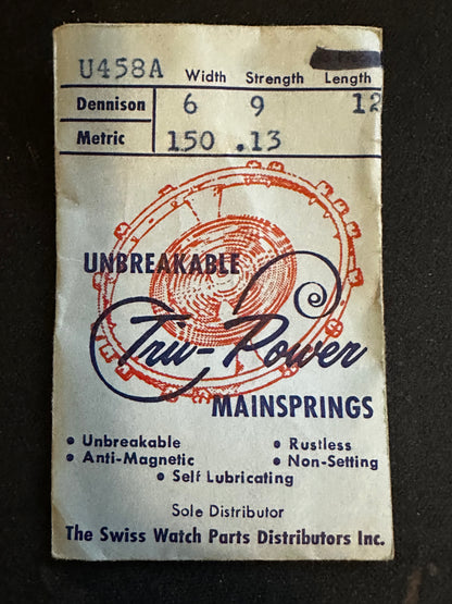 Tru-Power Mainspring U458A for Langendorf caliber 1264 - Alloy