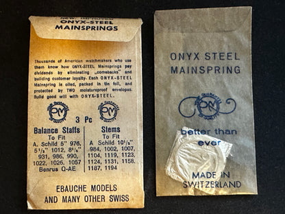 PM ONYX Steel Mainspring #78 for Font caliber 175, 176, Benrus caliber AR, AT