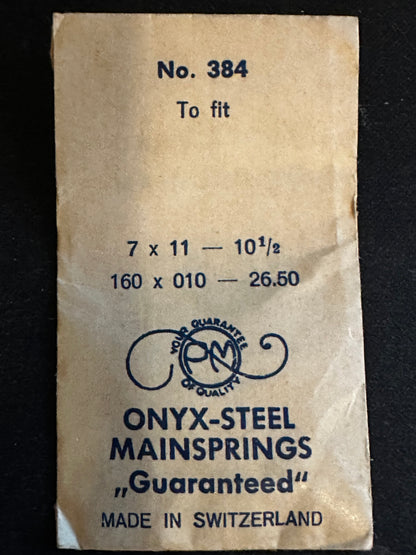 PM Mainspring No. 384 for Gruen caliber 580, 581, 582, 587 - ONYX Steel