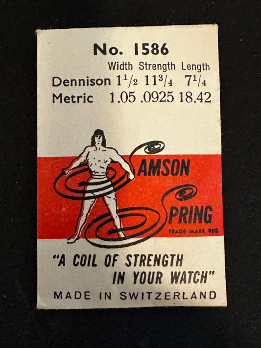 Samson Mainspring No. 1586 for Gruen caliber 520 - Steel