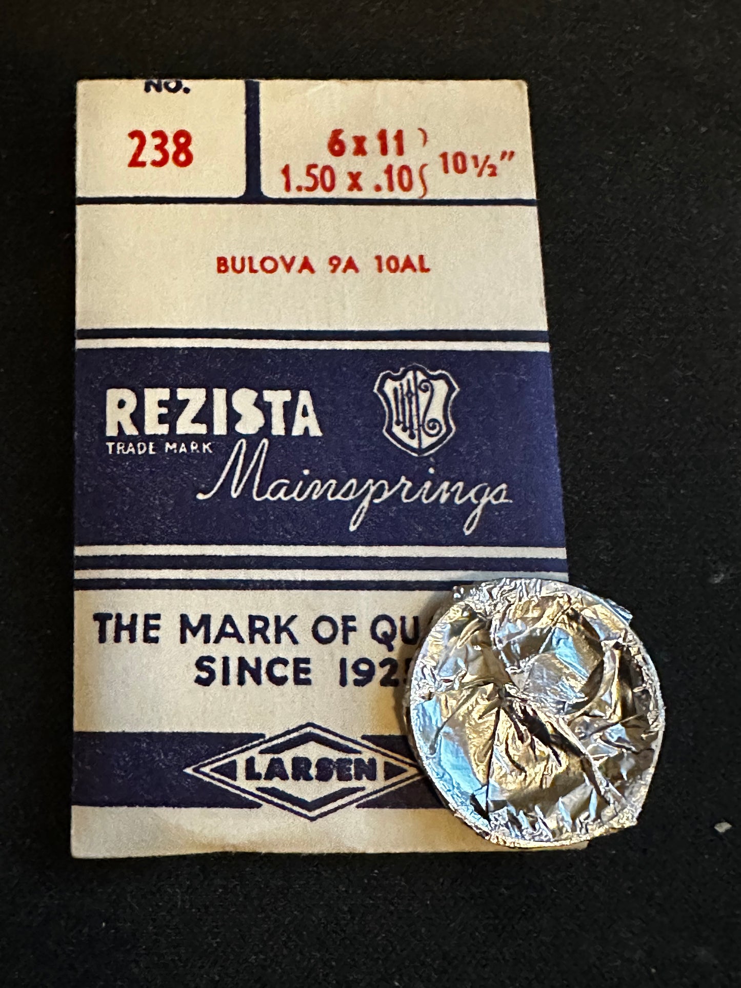 Rezista Mainspring #238 for Bulova 9A, 10AL movements - Steel