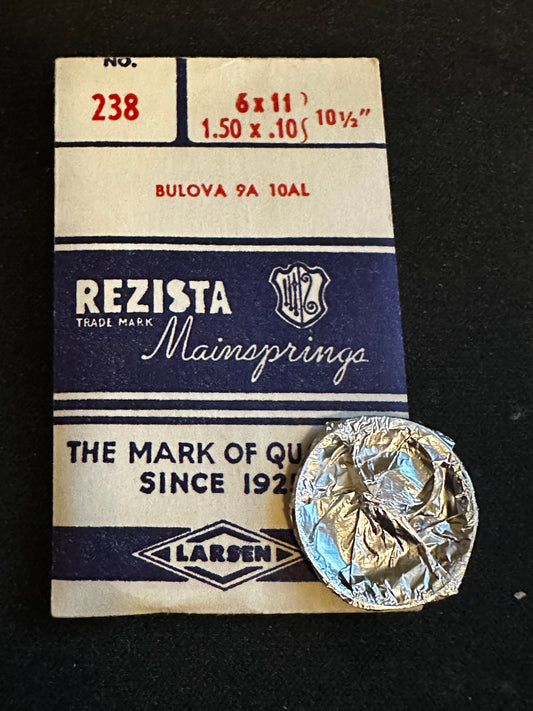 Rezista Mainspring #238 for Bulova 9A, 10AL movements - Steel