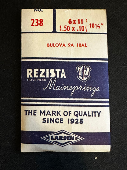 Rezista Mainspring #238 for Bulova 9A, 10AL movements - Steel