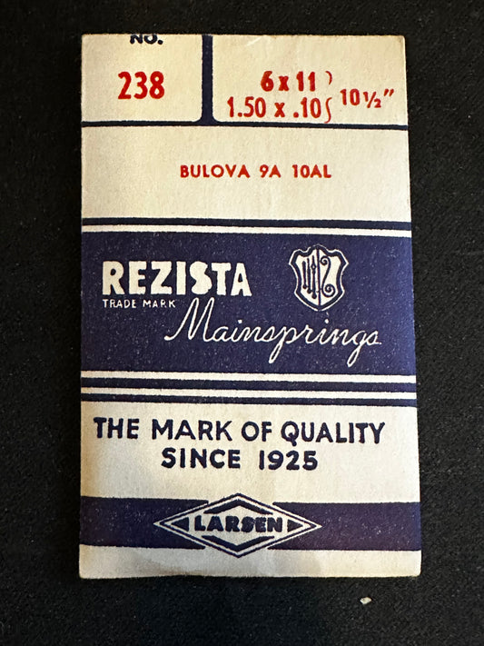 Rezista Mainspring #238 for Bulova 9A, 10AL movements - Steel
