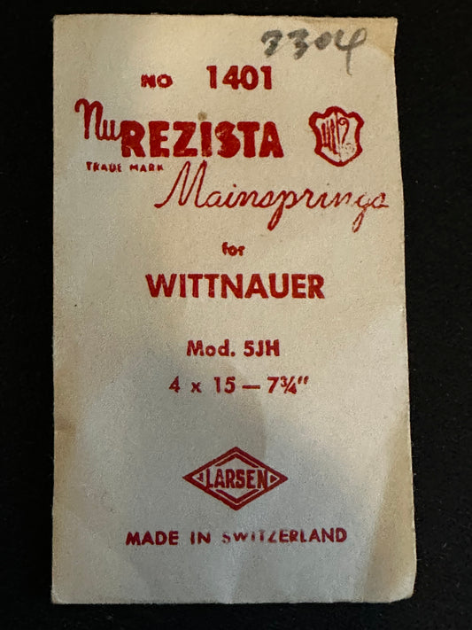 NuRezista Security Mainspring #1401 for Wittnauer caliber 5JH - Steel