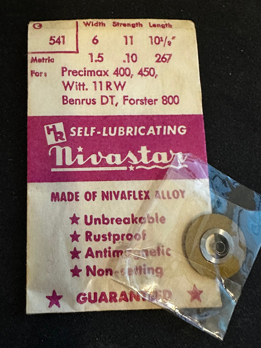 HR Nivastar Mainspring G541 for Precimax 400, 450, Wittnauer 11RW, Forster 800, Benrus DT - Alloy