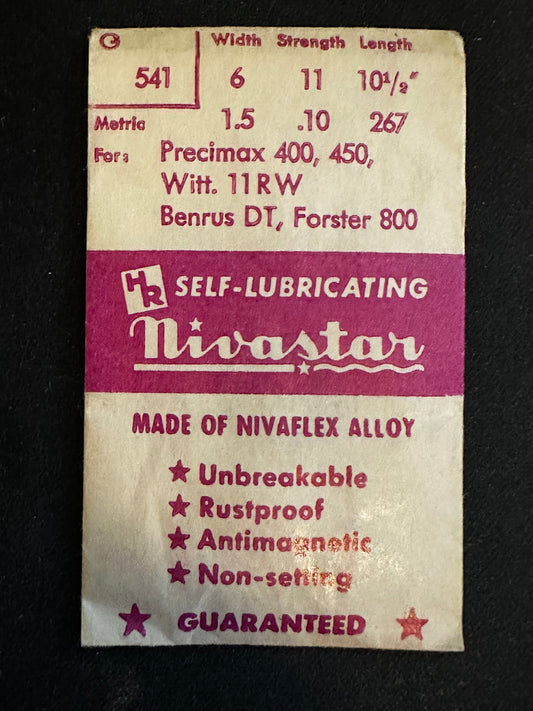 HR Nivastar Mainspring G541 for Precimax 400, 450, Wittnauer 11RW, Forster 800, Benrus DT - Alloy