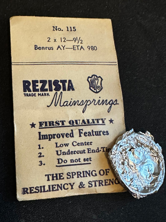 Rezista Mainspring #115 for Benrus caliber AY and ETA caliber 980 movements - Steel