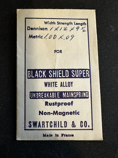 Swartchild Black Shield SUPER Mainspring for Omega 12.6, Bulova 6E, Buser 62A, Freco 980 - Alloy