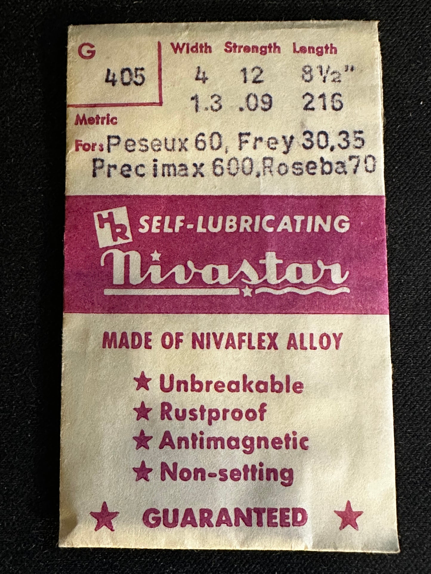 HR Nivastar Mainspring G405 for Peseux 60, Frey 30, 35, Precimax 600, Roseba 70 - Alloy
