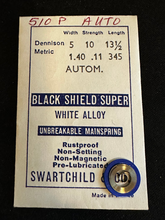 Swartchild Black Shield SUPER Mainspring for Elgin 813, 819, 854, 885 automatics - Alloy